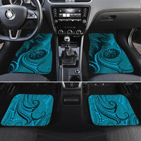 New Zealand Turquoise Darts Car Mats Maori Fern Curve Style