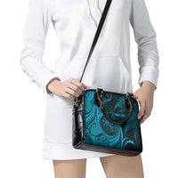 Personalised New Zealand Turquoise Darts Shoulder Handbag Maori Fern Curve Style