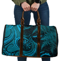 Personalised New Zealand Turquoise Darts Travel Bag Maori Fern Curve Style