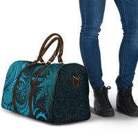 Personalised New Zealand Turquoise Darts Travel Bag Maori Fern Curve Style