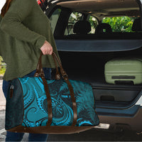 Personalised New Zealand Turquoise Darts Travel Bag Maori Fern Curve Style