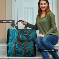 Personalised New Zealand Turquoise Darts Travel Bag Maori Fern Curve Style