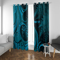 Personalised New Zealand Turquoise Darts Window Curtain Maori Fern Curve Style