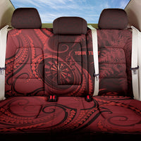 Personalised New Zealand Red Darts Back Car Seat Cover Maori Fern Curve Style