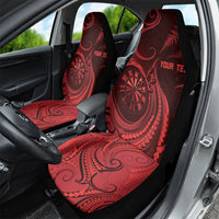 Personalised New Zealand Red Darts Car Seat Cover Maori Fern Curve Style