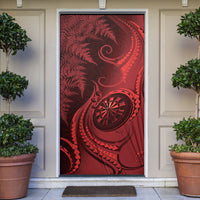 New Zealand Red Darts Door Cover Maori Fern Curve Style