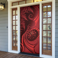 New Zealand Red Darts Door Cover Maori Fern Curve Style