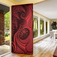 New Zealand Red Darts Door Cover Maori Fern Curve Style