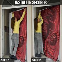 New Zealand Red Darts Door Cover Maori Fern Curve Style