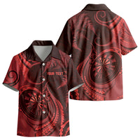 Personalised New Zealand Red Darts Kid Hawaiian Shirt Maori Fern Curve Style