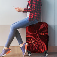 Personalised New Zealand Red Darts Luggage Cover Maori Fern Curve Style