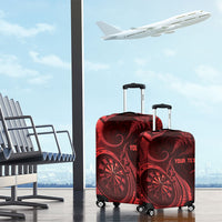 Personalised New Zealand Red Darts Luggage Cover Maori Fern Curve Style