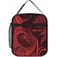 Personalised New Zealand Red Darts Lunch Bag Maori Fern Curve Style