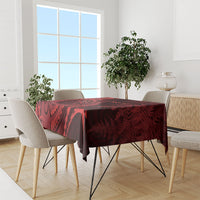 Personalised New Zealand Red Darts Tablecloth Maori Fern Curve Style