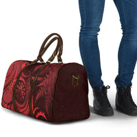 Personalised New Zealand Red Darts Travel Bag Maori Fern Curve Style