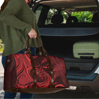 Personalised New Zealand Red Darts Travel Bag Maori Fern Curve Style
