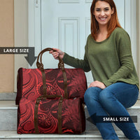 Personalised New Zealand Red Darts Travel Bag Maori Fern Curve Style