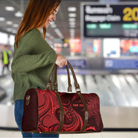 Personalised New Zealand Red Darts Travel Bag Maori Fern Curve Style