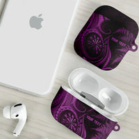 Personalised New Zealand Purple Darts AirPods Case Maori Fern Curve Style