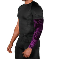 Personalised New Zealand Purple Darts Arm Sleeves Maori Fern Curve Style