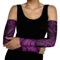 Personalised New Zealand Purple Darts Arm Sleeves Maori Fern Curve Style