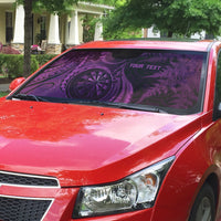 Personalised New Zealand Purple Darts Auto Sun Shade Maori Fern Curve Style