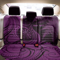 Personalised New Zealand Purple Darts Back Car Seat Cover Maori Fern Curve Style