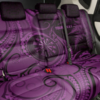 Personalised New Zealand Purple Darts Back Car Seat Cover Maori Fern Curve Style