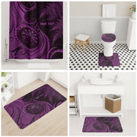 Personalised New Zealand Purple Darts Bathroom Set Maori Fern Curve Style