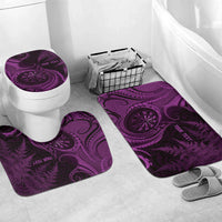 Personalised New Zealand Purple Darts Bathroom Set Maori Fern Curve Style