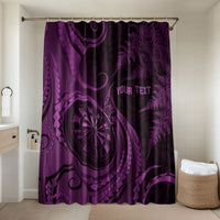 Personalised New Zealand Purple Darts Bathroom Set Maori Fern Curve Style