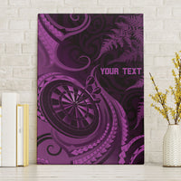 Personalised New Zealand Purple Darts Canvas Wall Art Maori Fern Curve Style