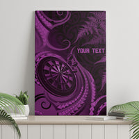 Personalised New Zealand Purple Darts Canvas Wall Art Maori Fern Curve Style