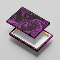 Personalised New Zealand Purple Darts Canvas Wall Art Maori Fern Curve Style