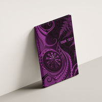 Personalised New Zealand Purple Darts Canvas Wall Art Maori Fern Curve Style