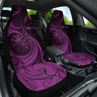 Personalised New Zealand Purple Darts Car Seat Cover Maori Fern Curve Style