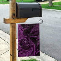 Personalised New Zealand Purple Darts Garden Flag Maori Fern Curve Style