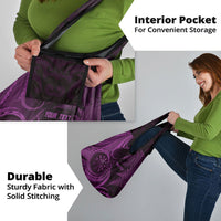 Personalised New Zealand Purple Darts Grocery Bag Maori Fern Curve Style