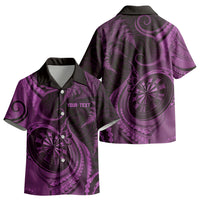Personalised New Zealand Purple Darts Kid Hawaiian Shirt Maori Fern Curve Style