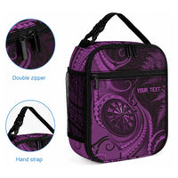 Personalised New Zealand Purple Darts Lunch Bag Maori Fern Curve Style