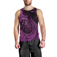 Personalised New Zealand Purple Darts Men Tank Top Maori Fern Curve Style