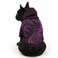 New Zealand Purple Darts Pet Hoodie Maori Fern Curve Style