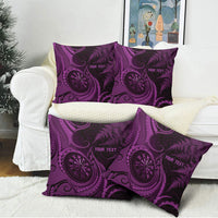 Personalised New Zealand Purple Darts Pillow Cover Maori Fern Curve Style