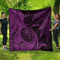 Personalised New Zealand Purple Darts Quilt Maori Fern Curve Style