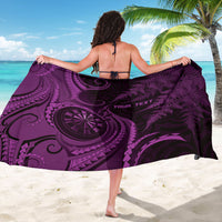 Personalised New Zealand Purple Darts Sarong Maori Fern Curve Style