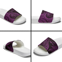 Personalised New Zealand Purple Darts Slide Sandals Maori Fern Curve Style