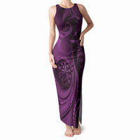 Personalised New Zealand Purple Darts Tank Maxi Dress Maori Fern Curve Style