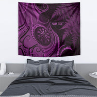 Personalised New Zealand Purple Darts Tapestry Maori Fern Curve Style
