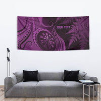 Personalised New Zealand Purple Darts Tapestry Maori Fern Curve Style