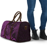Personalised New Zealand Purple Darts Travel Bag Maori Fern Curve Style